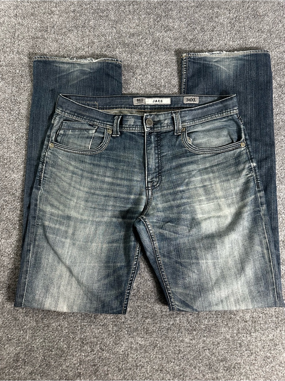 BKE Mens Jake Jeans Mid Rise Straight Leg Jeans